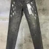 Designer roxo jeans motociclista slim fit motociclistas denim para enxaguar fazer velho hip hop mulheres rua moda mans calças pretas jeans roxo