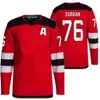 Maglie da hockey Jack Hughes Alternate Authentic Pro Black N Devils Nico Hischier P K Subban Maglia da hockey su ghiaccio 5682 4754 1822