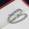 Band Rings Huitan New Trendy Thin Finger Rings Silver Color Band with Shiny Cubic Zirconia Simple Stylish Daily Wear Accessories for Women J240120