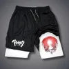 Anime Berserk Mannen GYM Shorts dubbeldeks Sneldrogende Sport Shorts Zomer Gym Fitness Jogging Workout Mannen Sport Korte broek