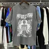 hellstar tee hellstar t shirt designer graphic clothing all match clothes hipster washed fabric Street graffiti Lettering foil print Vintage Loose fitting