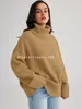 Women's Sweaters Women's Turtleneck Long Sleeve Oversized 2023 Fall Fuzzy Knit Chunky Warm Pullover Sweater Top