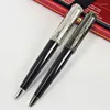 santos-dumont de ct heptagon black barrel snow Flower Pattern Luxury Metal Ball Pen Pen Silver Trim with Serial Number