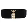 Belts Women's Elastic Cinch Y2k Belt Wide Fashion Stretch Waist Band Clasp Buckle Stretchy Retro Waistband