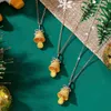 Nytt mode Solid Gold Real Yellow Diamond Bells Halsband för julklappanpassade smycken