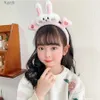 Party Hats New Korean Coral Fleece Cute Rabbit Hairbands Girls Strawberry Lovely Animal Bear Ear Headbands Ornament Hair Accessories gift YQ240120