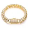 Lady Fine Moissanite Diamond Jewelry 925 Silver 18K Gold Plated 10mm 2 Rows D Color Diamond Moissanite Cuban Link Armband