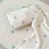 Blankets Baby Embroidery Muslin Swaddle For Born Wrap Stroller Infant Diaper Throw Blanket Waffle Bedding Accessories