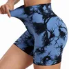 CHRLEISURE Tie Dye Pantaloncini da donna Senza soluzione di continuità Yoga Stretto Sollevamento del sedere Allenamento Ciclismo Pantaloni sportivi Leggings sportivi elastici a vita alta