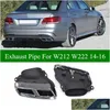 Uitlaatpijp 2 Stuks Dubbele Buis Voor Benz W212 W Upgrade E63 Amg Stijl 2014-Zwart Uitlaat Achter staart Nozzles Drop Levering Automobiles M Ot6Uf