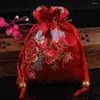 Kopplingspåsar kinesisk stil broderi blomma dragkammare mynt handväska godis smycken förpackning hink etnisk liten plånbok