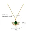 Cute Green Crystal Little Elephant Pendant Women Necklaces Female Stainless Steel Clavicle Chain Girls Daily Wear Neck Jewelry