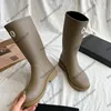 Kadın Rainboots Tasarımcı Eğlenceli Ayakkabı Kauçuk Sole Retro Siyah Kırmızı Kahverengi Snow Boot bayanlar Kış Boot ile Duat Çantalar Klasik Açık Su geçirmez Gündelik Ayakkabı