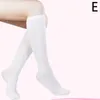 Chaussettes longues pour femmes, 1 paire, couleur unie, noir, blanc, bas longs, école japonaise JK, filles, cuisses hautes, Lolita, genou