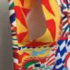 Женский дизайнерский комплект из двух предметов, модный ретро-узор с принтом, пальто на молнии с длинными рукавами и капюшоном + повседневные брюки для ног, 20 января