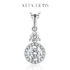 Ketten Attagems Moissanit runden 6,5 mm Anhänger 1CT D Farb Diamant Edelstein Halsketten für Frauen authentischer Sterling -Sier -Schmuck