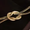 Dropshipping 4Mm Fashion Au750 Pure Real Gold Pawnable Snake Bone Chain Necklace Fine Jewelry Women Ladies Necklaces