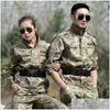 Herrspårar Mens Tracksuits Set Snow Camouflage Militär Uniform Tactical Suit Men jagar kläder Arbetskläder CS bär Dro Dhyud