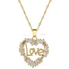 Sparking Hearts Necklace Pendant Women Stainless Steel Clear CZ Chain Pendant Necklaces Fashion Jewelry accesorios muje