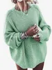 Swetery kobiet solidne dzianinowe luźne rękaw nietoperzy plus size płaszcz