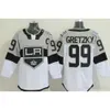 Factory Outlet Mens Los Angeles Kings 99 Wayne Gretzky Preto Roxo Branco Amarelo 100% Costurado Barato Melhor Qualidade Ice Hockey Jersey 4741 1198 7052