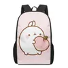 Borse Borsa da scuola coreana del fumetto molang modello 3D per bambini Borse da libro casual per ragazze Ragazzi Zaino per bambini Zaini per ragazze per ragazzi Bagpack