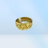 Men039s Women039s Stainless Steel Textured Cluster Nugget Ring 14k 18k 24k Solid Yellow Gold Plated Diamond Cutting Couple J6730252