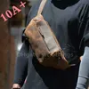 Yüksek kaliteli retro erkekler göğüs çantası çok fonksiyonel orijinal çılgın at derisi bir omuz crossbody cowhide rahat gerçek deri 10a+