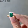 Twisted Moissanite Band Lab Grown Emerald Stones Ladies Finger Gold Ring Design Promise Rings For Women