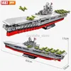 BLOCKS WW2 Militär stora krigsfartygsserier Byggnadsblock Brick Model MOC Weapon Cruiser Boat Arms Soldat Set Kid Toys Boy Holiday Gift 240120