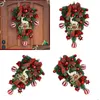 Decorative Flowers Wreaths Christmas Upside Down Wreath With Reindeer Mtifunctional Festival Theme For Door Window Fireplace Drop Deli Otdsn