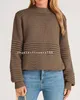 Women's Sweaters Womens Sweaters 2023 Fall Long Sleeve Crew Neck Crochet Pit Striped Oversized Casual Chunky Ribbed Knit Pullover