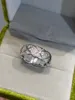 Toppkvalitetsdesigner S925 Sterling Silver Rhomboid diamantring smycken för kvinnor tunn lyx 18k guld krossringar födelsedag klassisk modepar bröllop gåva