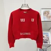 2024SS Kvinnors tröja Röd stickad Pullover Spring Long Sleeved O-Neck Casual Navy Style Contrast Striped Sweater Women's Doll Neck Sweet Sweater