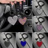 Key Rings Rhinestone Love Diamond-encrusted Car Key Chain Pendant Microfiber Leather Keychain BlAuto StylCar Accessories for Woman J240120