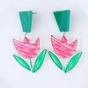 Pendientes colgantes de girasol de verano para mujer, aretes acrílicos simples de dibujos animados, lindas flores frescas, joyería para Piercing de amor