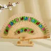 Decorative Figurines Spanish Double-sided Painted Wooden Folding Fan Party Handheld Classical Home Decorations Craft