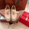 2024 New Dress Shoes loro Summer Charms Walk Moccasins for women piana Designers loafer men Office Career travel Casual shoe kid Leather sneaker sandals box Size 32-46