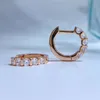 Choucong 2024 Ins Drop Ship Clip Earrings Luxury Jewelry Real 100％925 Sterling Silver Round Cut White Moissanite Diamonique Gemstones Rose Gold Women Earringギフト