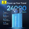 Baseus 140W Power Bank 24000mAh Chargeur de batterie portable à charge rapide 3 ports de sortie pour iPhone 15 Pro Max Notebook Tablet