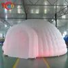 Activités de plein air Tente gonflable blanche de partie de dôme d'igloo de 5m 8m avec l'atelier léger de structure de lumière LED pour le congrès d'affaires d'exposition de mariage de partie d'événement