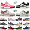 2024 Road Sta Hommes Femmes Chaussures de course Plate-forme Sneaker Cuir verni Noir Blanc Rose Violet Bleu Vert Beige Daim Pastel Gris Skunk Baskets de sport pour hommes