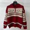 Men's Sweaters Japan Women's Oversized Red Zip Up Y2K Knitwear Pullovers Sweatshirts Striped Turtleneck Sweater Jumper For Women Streetwear