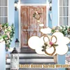 Decorative Flowers Easter Wreath Spring Artificial Floral With LED Lights Decor Sign Porch Front Door