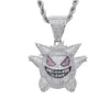 Pendentif Colliers Wg126 gros glacé 18K plaqué or Gengar pendentif collier hommes Collares Hip Hop bijoux livraison directe bijoux Dhp4I