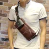 High quality Men's Bag Chest Messenger Leisure Retro Waist Korean Single Shoulder Mobile Phone 10A+