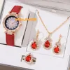 Exquisite Creativity Ladies Luxury Watch Necklace Bracelet Gift Set Diamond Quartz Watch