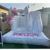 Maglione in PVC Matrimonio gonfiabile Castello combinato rimbalzo bianco con scivolo e vasca per palline Letto da salto Castello gonfiabile buttafuori rosa Casa moonwalk per giocattoli divertenti