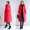 Women's Trench Coats Large Size M-6XL Woman Jacket Winter Down Parkas Lengthen Warm Quilted Cotton For Women Hooded Padded Outwear K28