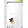 Shower Curtains 2X Extendable Clothes Drying Pole Stainless Steel Curtain Rod Retractable Spring Tension For Bathroom 40-55Cm